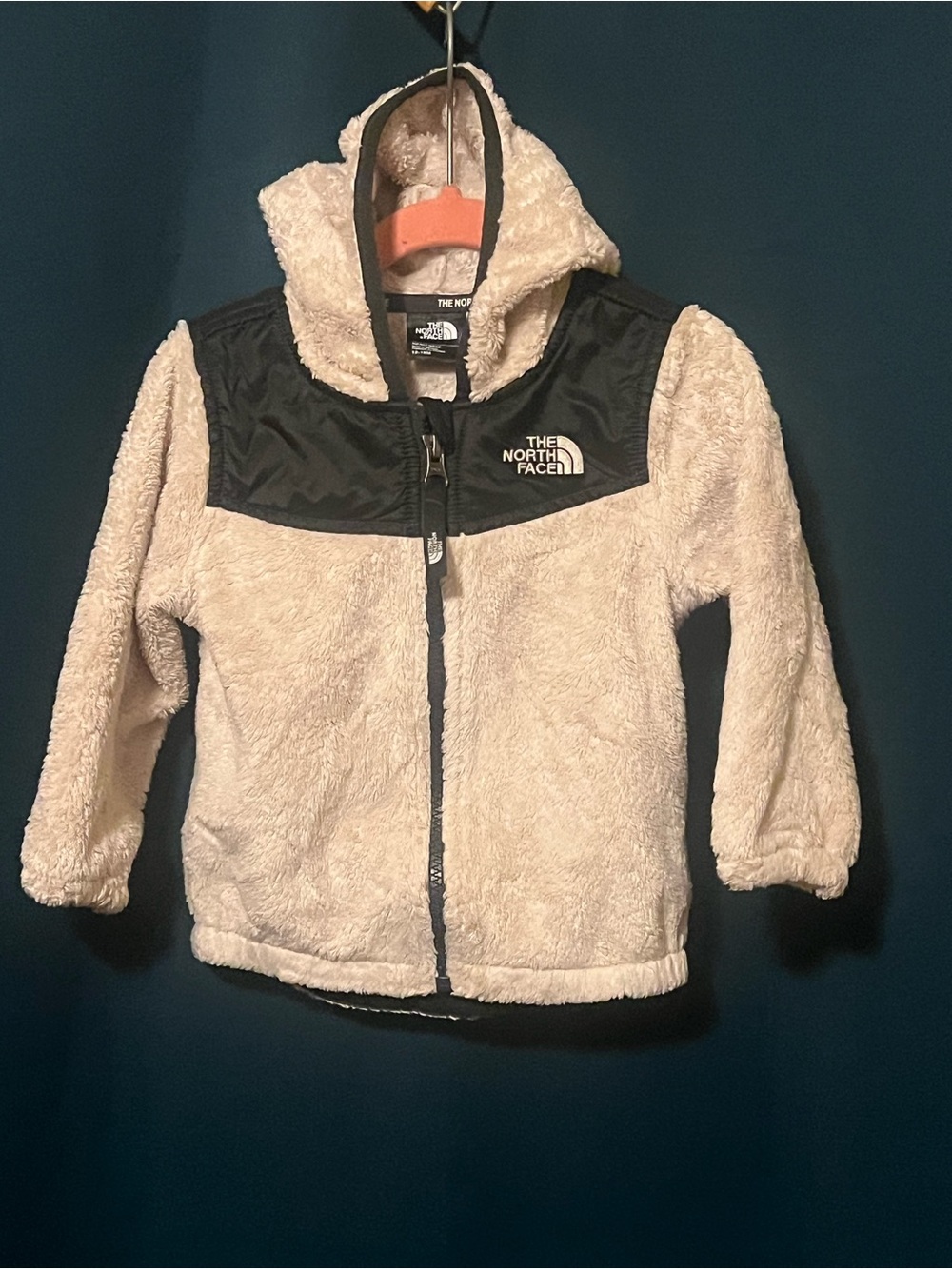 The North Face Kids Cream Sherpa Jacket with Black Yoke